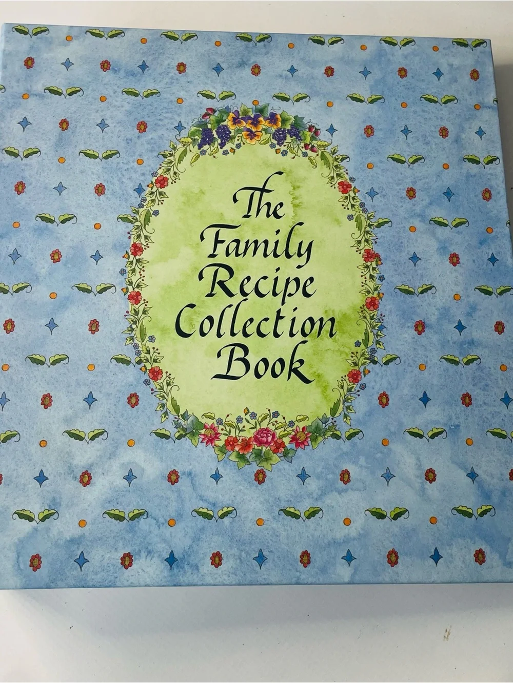 The Family Recipe Collection Book - Blue & Green Floral Cover